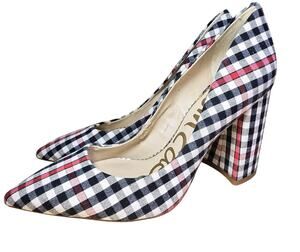 Sam Edelman Halston Heel in Shepherds Plaid Block Heels Pointed Toe Size 7.5
